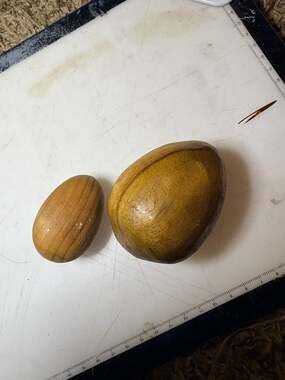 Vintage Hand-Carved Wooden Darning Egg Set